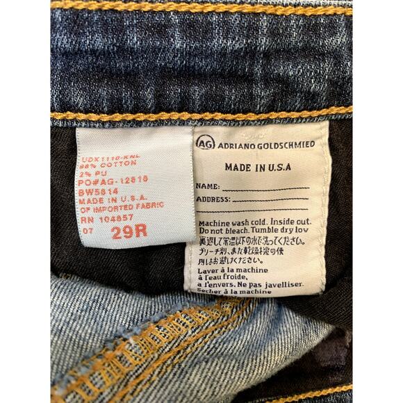 AG Adriano Goldschmied Women Jeans 29R 32x30 Blue Low Rise Straight Medium Wash - Picture 12 of 12